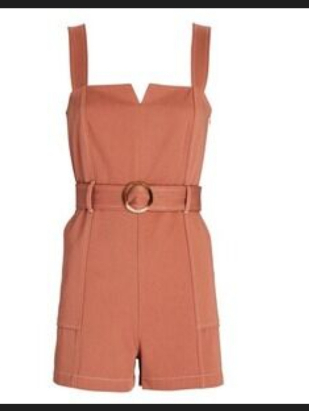 INTERMIX Rust Burnt Orange Belted 100% Cotton Romper Sz 4 Casual Resort Wear
